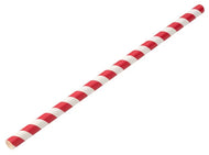 Red & White Paper Jumbo Smoothie Straws 8mm 250 units